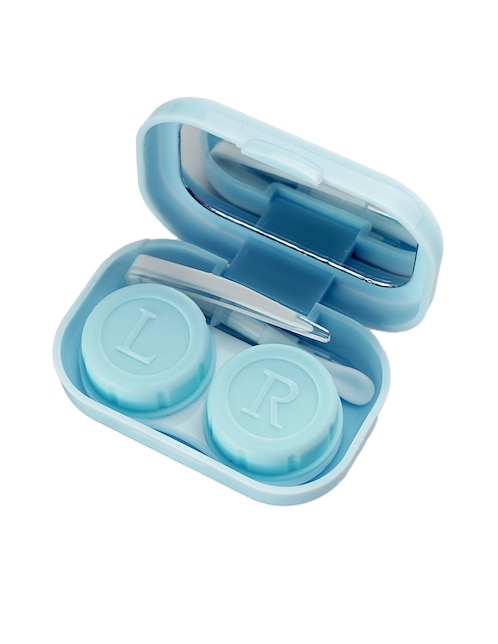 Estuche para lentes de contacto blandos, rígidos y gas permeables con espejo 1