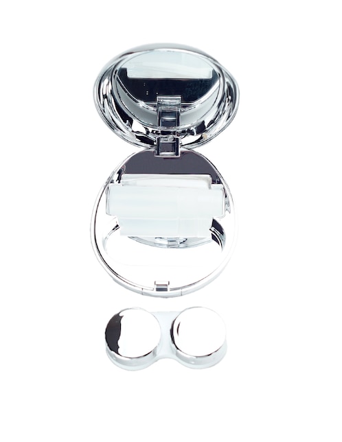 Estuche para lentes de contacto blandos, rígidos y gas permeables con espejo 1