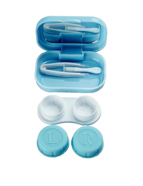 Estuche para lentes de contacto blandos, rígidos y gas permeables con espejo Superottik